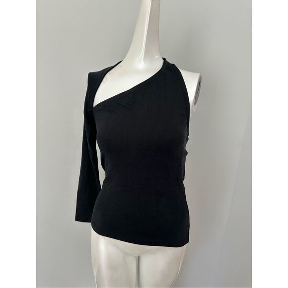 BALENCIAGA One-sleeve cutout stretch-jersey top Size 40 (US 8) $1185 - Picture 6 of 12